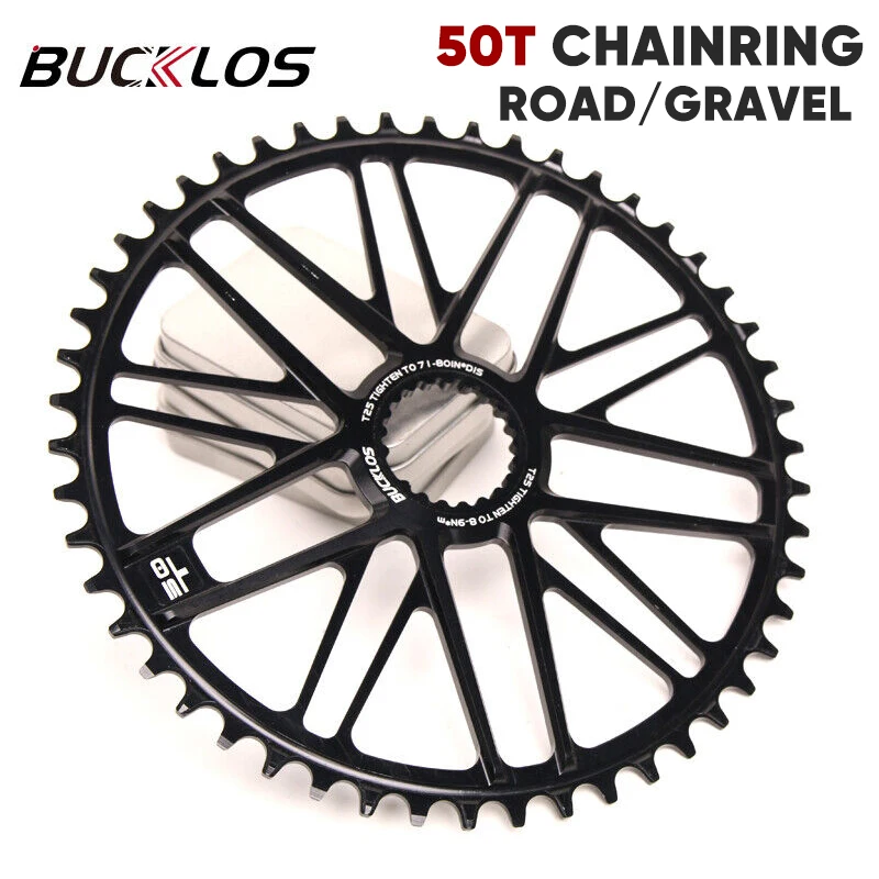 

BUCKLOS Gravel Road Bike Chainring 50T Direct-Mounted Chainring for SHIMANO CNC Aluminum Alloy Chainwheel 50T Folding Bike Parts