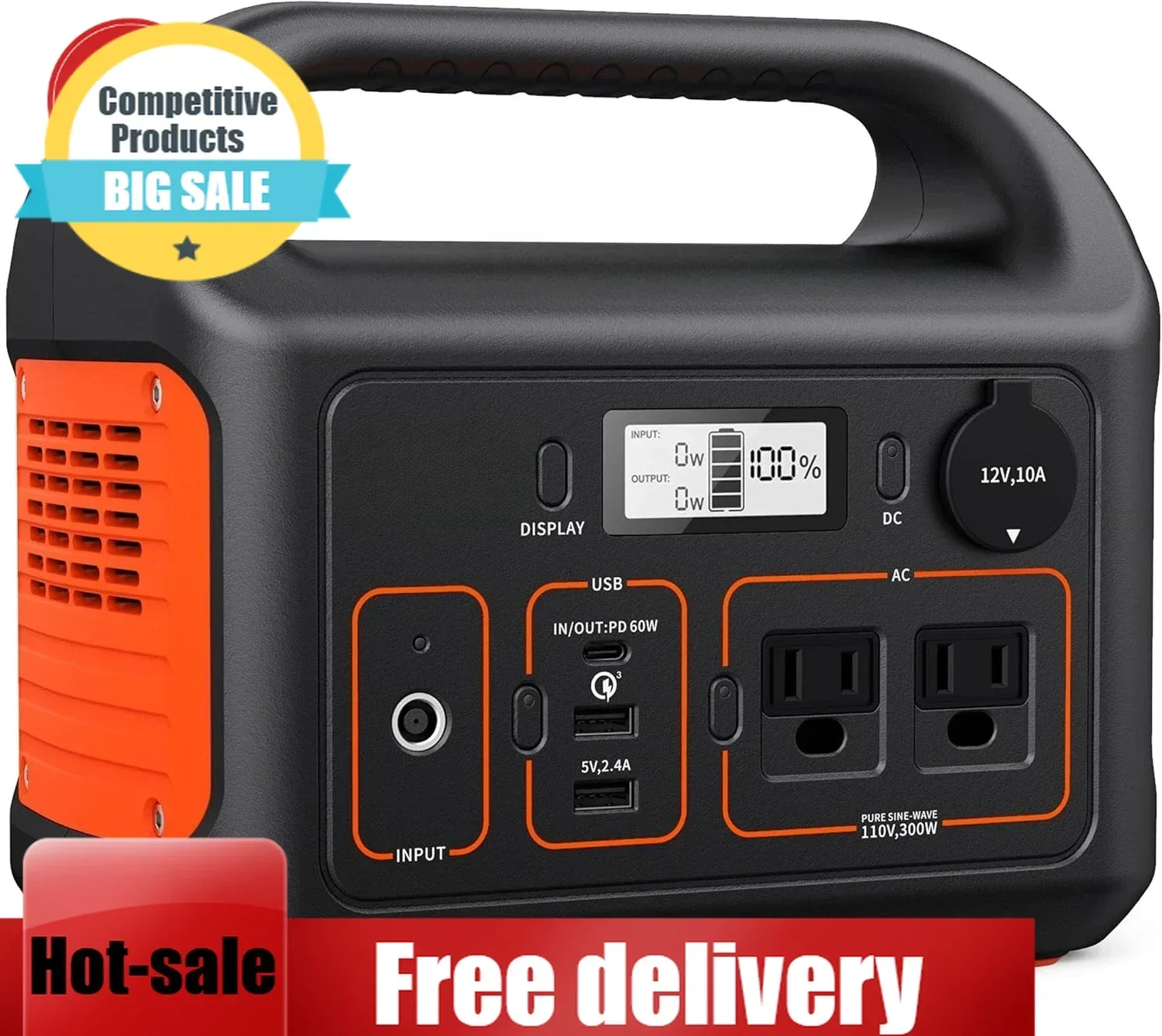 

Home Backup-Portable Power Station Explorer 300, 293Wh Backup Lithium Battery, Solar Generator For Outdoors Camping Travel Hunti