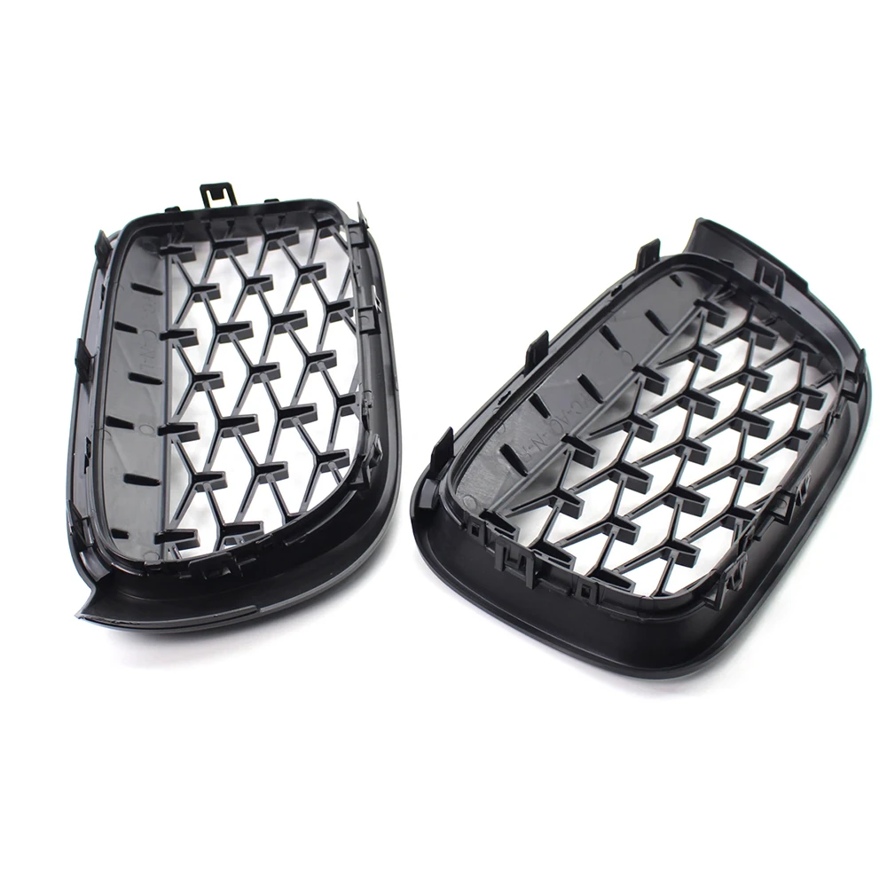 A Pair Car Front Kidney Grill Diamond Style Racing Grills For BMW F25 F26 X3 X4 2014-2017 Car Styling Accessories