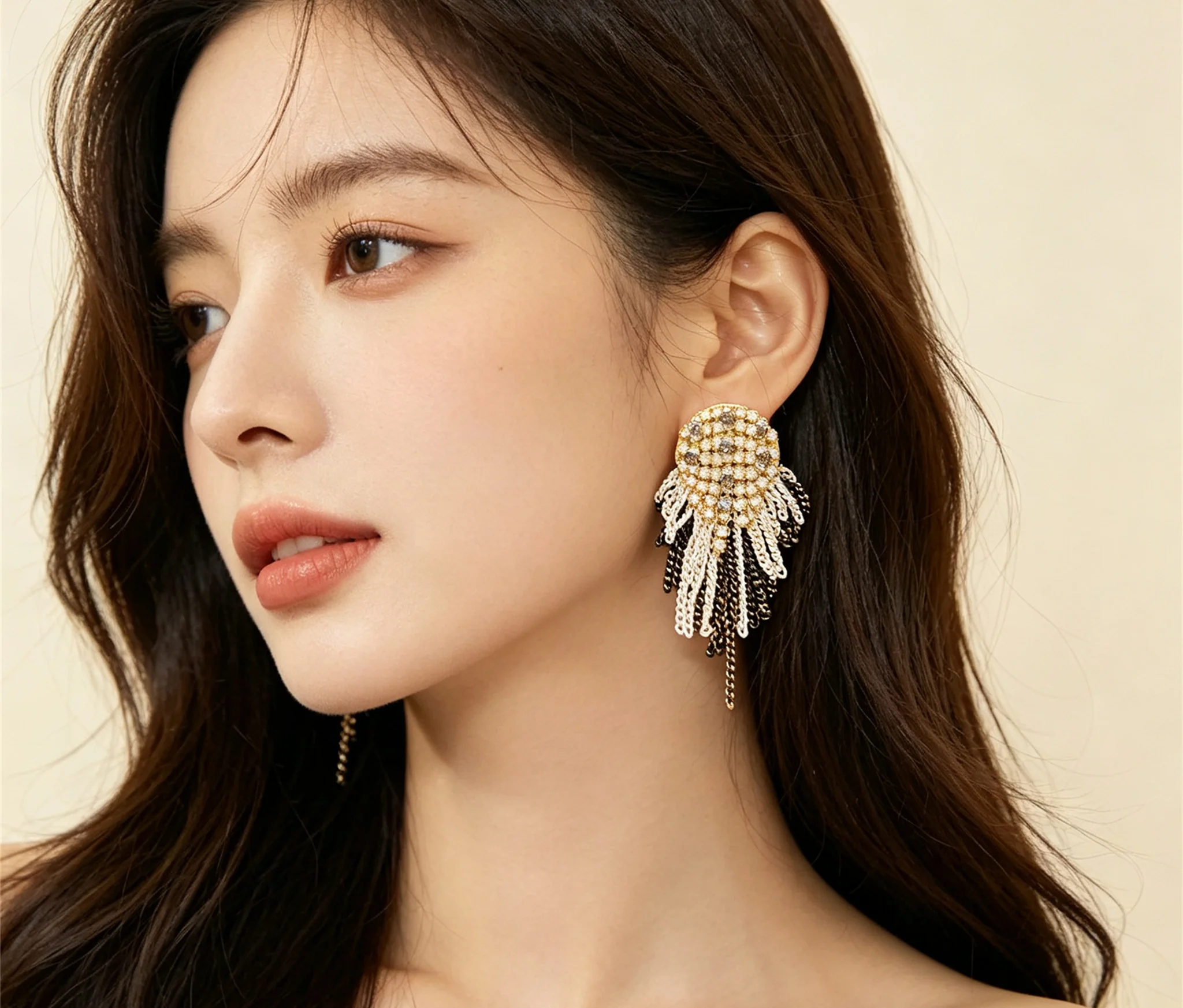 Fashion Women Dangle Earrings Handmade Jellyfish Shape Chain Tassel Drop Style For Evening Party Dress Matching