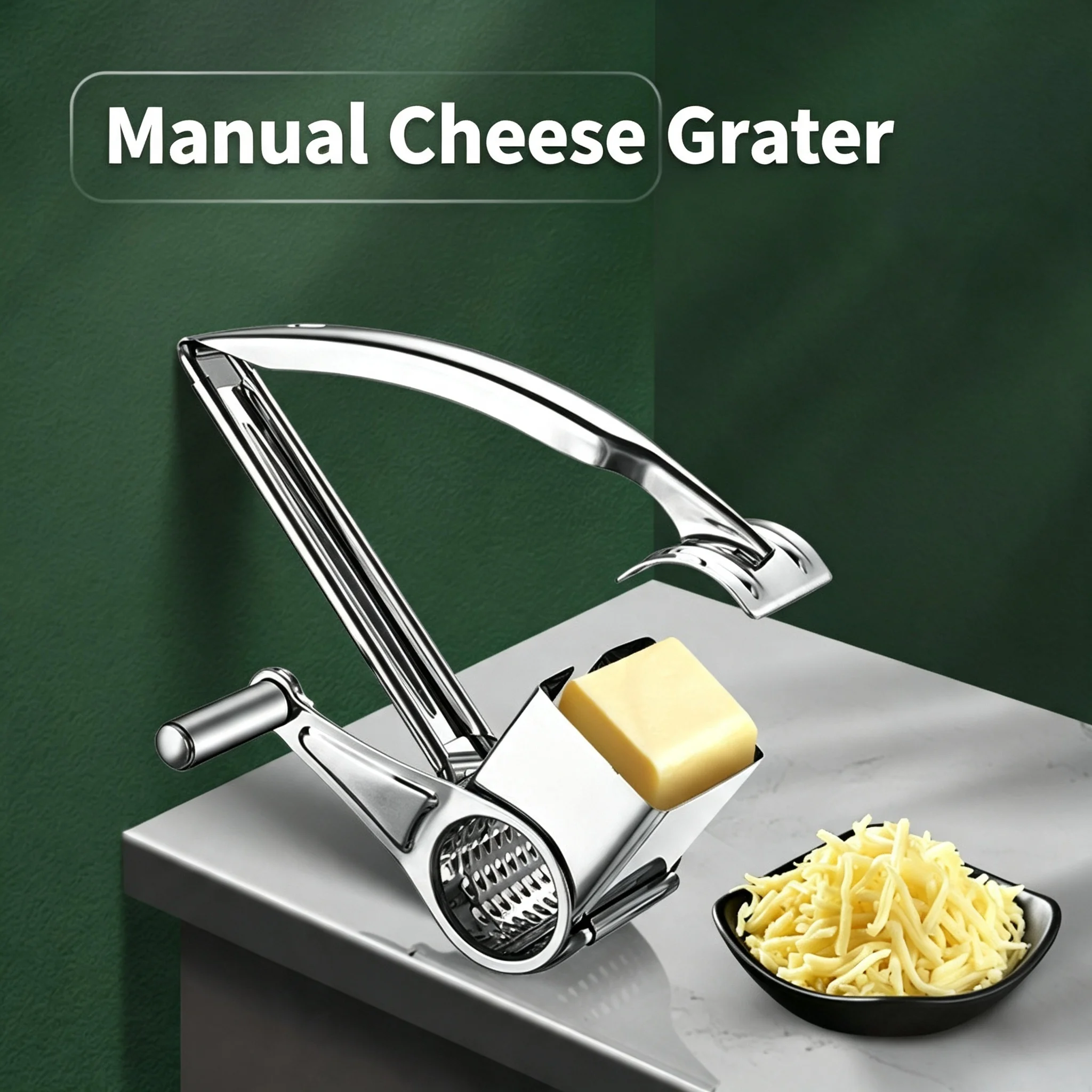 Hand-cranked Cheese Grater Multi-functional Vegetable Chocolate Carrot Stainless Steel Rotary Ginger Slicer