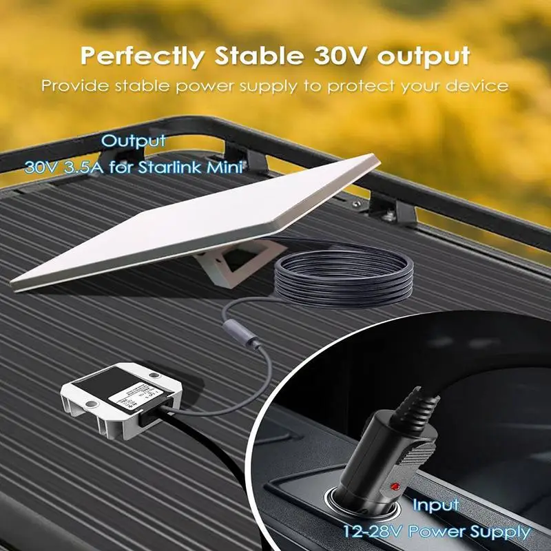 12V/24V to 30V 3.5A Boost Converter Power Cord for RV, Boat & Surveillance via Cigarette Lighter Adapter