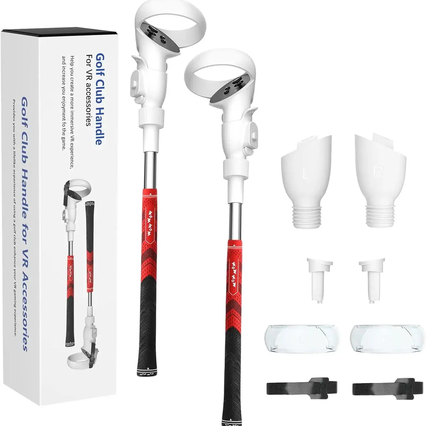 VR Golf Club Handle for Meta Oculus Quest 2 Virtual Reality Golf Game Attachment with Stainless Steel CoreVR Sport Games Adapter