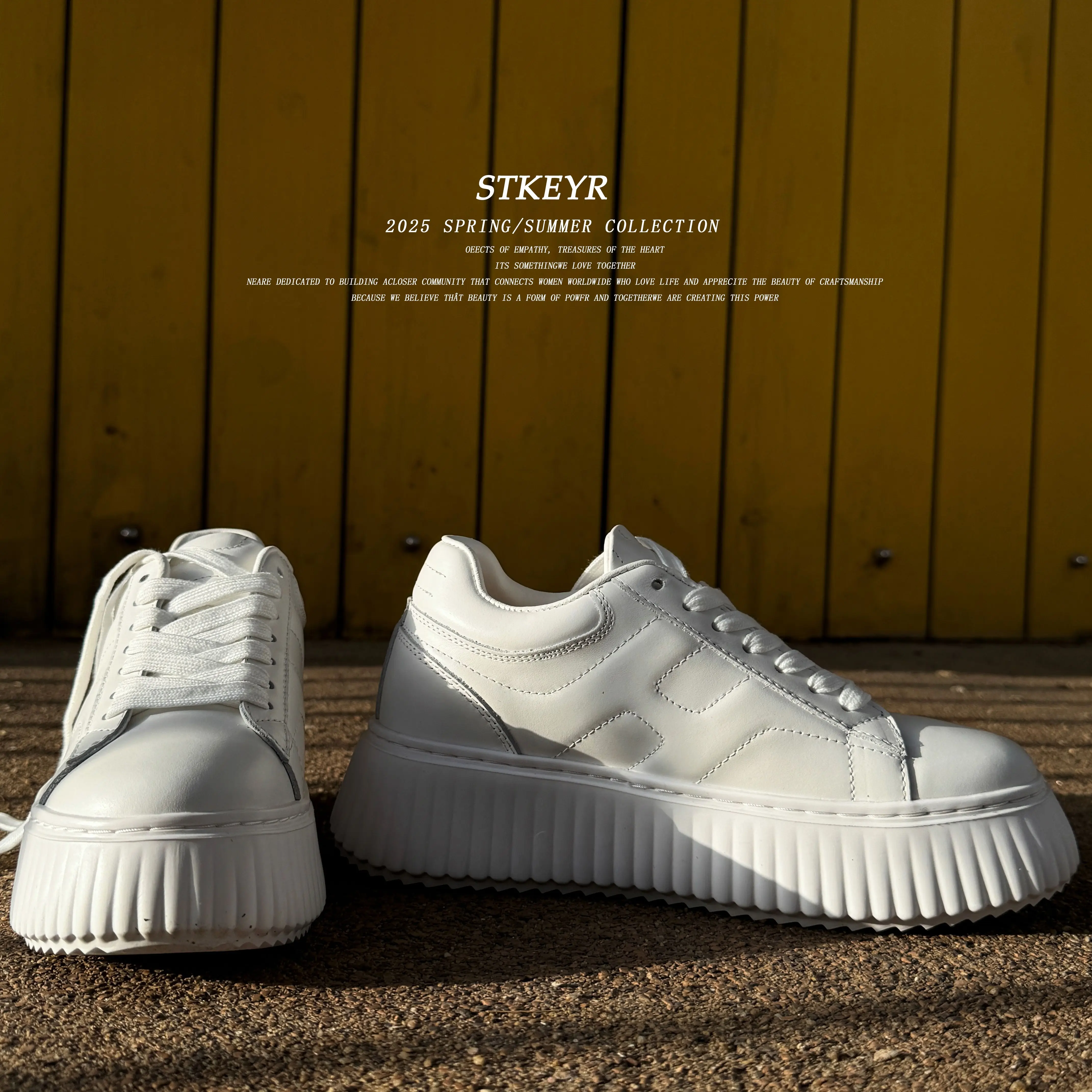 

Genuine leather white shoes for women spring 2025 new round toe casual sports board shoes sponge cake biscuit shoes for women