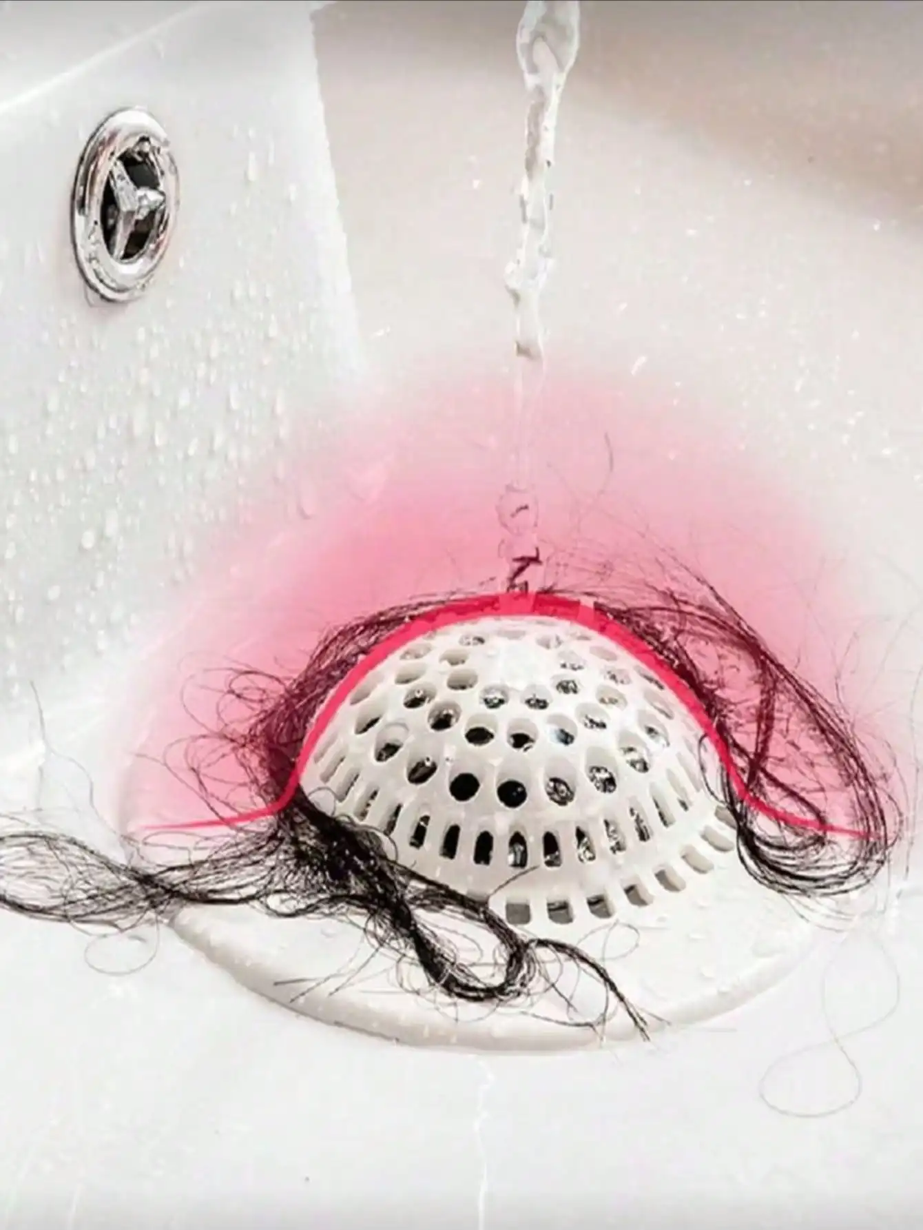 

1pc White Silicone Hair Catcher, Suitable For Shower/Bathtub Drain, With Suction Cup To Collect Hair And Prevent Clogging. Household Solution For Bathroom Sink And Kitchen Pipe. Easy To Install Drain Cover - Made Of Durable Silicone