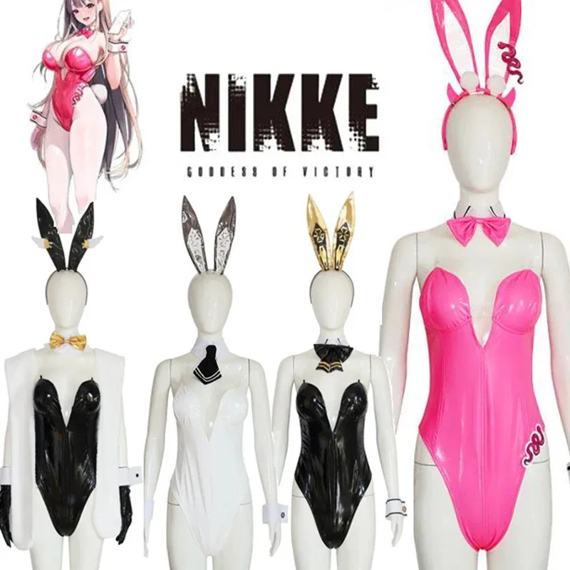 

Candy 2025 Alice Колготки Косплей Костюм Парик NIKKE Богиня Победы Женщины Девушка Сексуальный Алиса Костюм Кролика Розовый Черный Белый