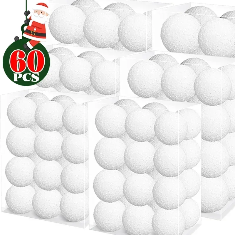 

60/6 шт. белые пенопластовые рождественские шары, рождественская елка, подвесной шар, подвесной орнамент для новогодней вечеринки, товары для украшения дома, оптовая продажа