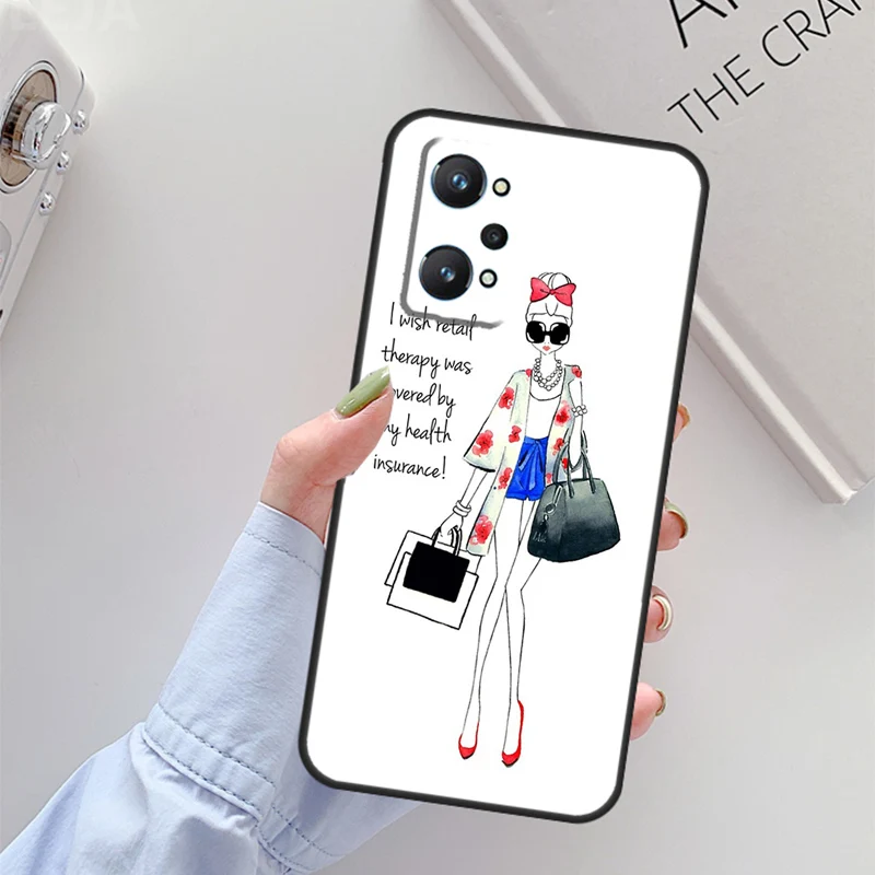 هارودز فتاة التسوق ل Realme C67 C61 C75 C55 C53 C51 C21Y C25S GT 6 6T 5 GT7 Pro 10 11 12 13 14 Pro Plus Case