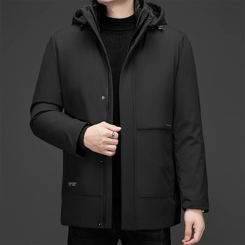 

Winter Waterproof Outwear Warm Fleece Hooded Casual Parka Male Cotton Padded Coat Designer Brand Casual Fashion Hooded Jacket