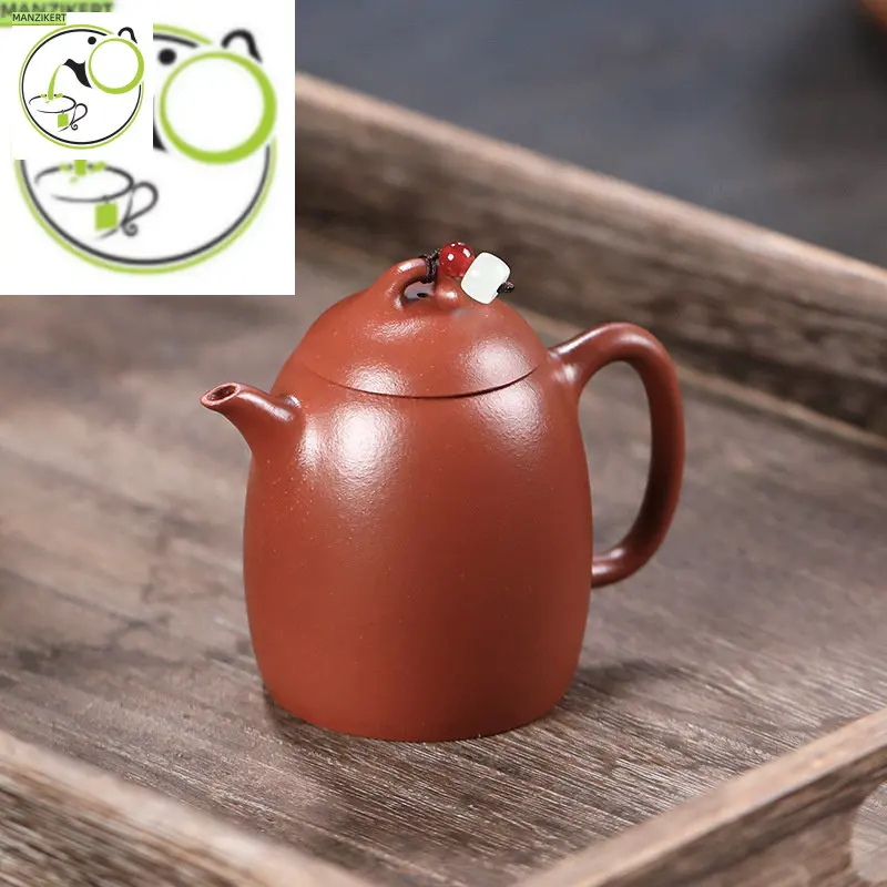 

Chinese teapot raw ore clear cement beaded Qinquan pot drinking Pu'er handmade teapot Yixing purple teapot 180ml small capacity