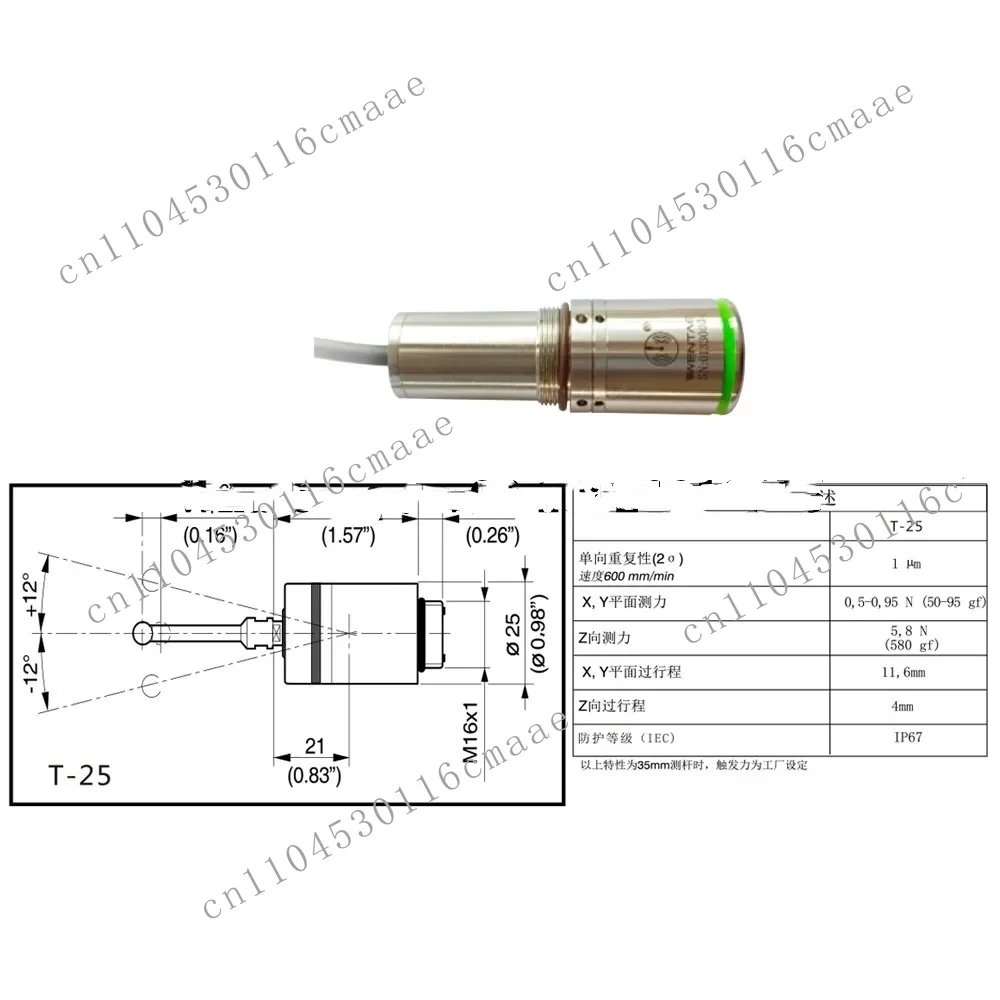 CNC Contact Type T-25 Edge Finder Probe Machine Tool Wired Probe Detection Sensor Automatic Centering Waterproof Renishaw