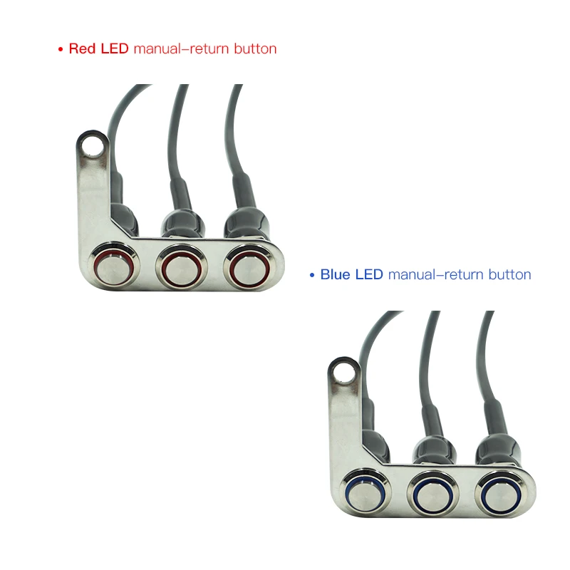 Motorcycle Switch Handlebar Adjustable Mount Waterproof Switches ON-OFF Push 3 Buttons For Headlight Horn Turn Signle with LED