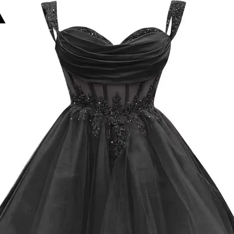 

ULBYANRY Customized Mesh Ruched Ball Gown for Woman, Exquisite Appliques Mini Prom Dress, Elegant Solid Cocktail Party Dress