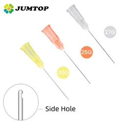 JUMTOP 100Pcs Dental Irrigation Needle Tip 25G/27G/30GA Endodontic Syringe Root Canal Flushing Needle Tip