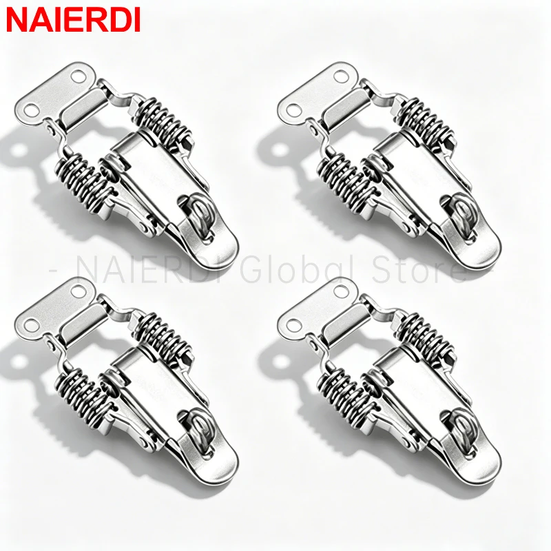 NAIERDI 2/4/6/8PCS Spring Loaded Toggle Latch,Compression Spring Toggle Latch Lock with Lock Hole for Cabinet Wooden Box