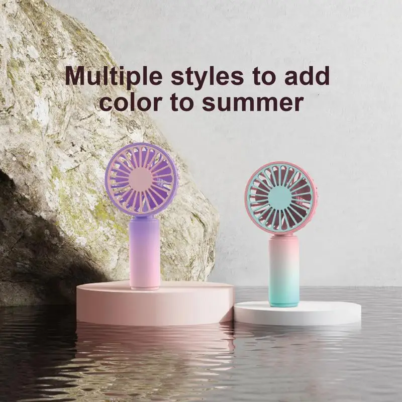 Portable Fan USB Rechargeable Small Fans Colorful Electric Fan Creative Handheld Fan Pocket Electric Mini Fan For Summer