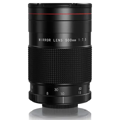 Lente de espelho reflexo telefoto 500mm f7.5 mf com adaptador de montagem t2 para canon ef rf nikon f z sony e olympus m43 pentax câmera