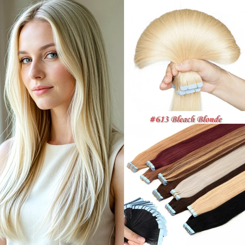 human-remy-hair-tape-in-hairpiece-20pcs-22inch-straight-4-1001-hair-extensions-increase-hair-length-fullness-office-professi