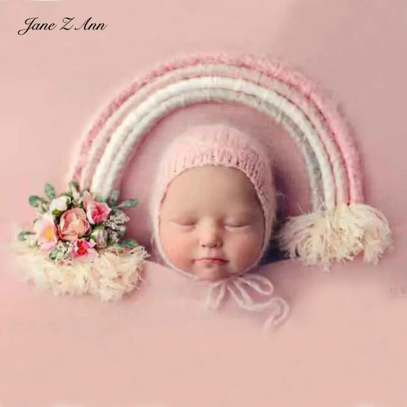 Jane Z Ann Good Dream Rainbow Candy Color Hand-Woven Newborn  Baby studio Shooting Accessories crative photography props