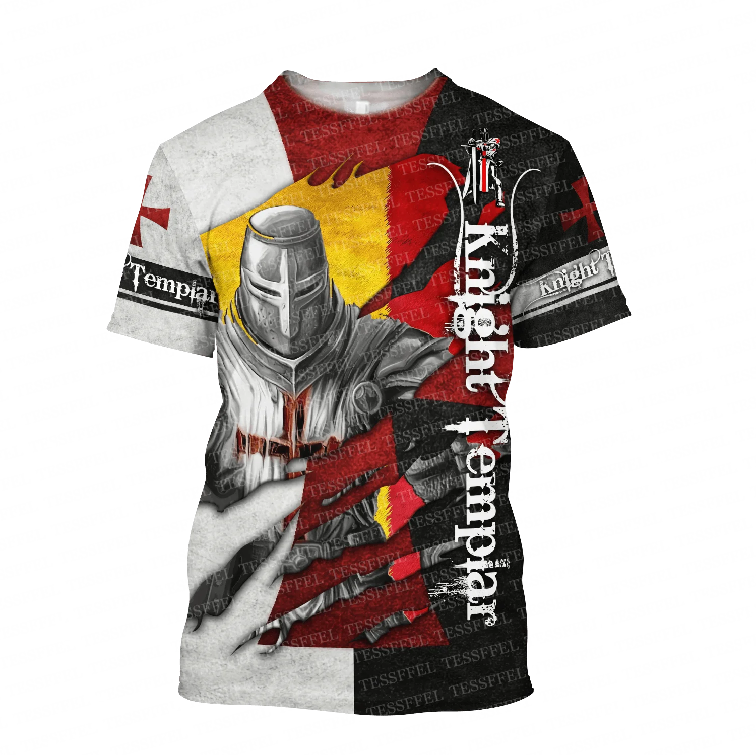 

Custom Name Cosplay Knight Templar Lion Armor God Guard Pullover Vintage Retro T-Shirts 3DPrint Streetwear Summer Casual Tee A3