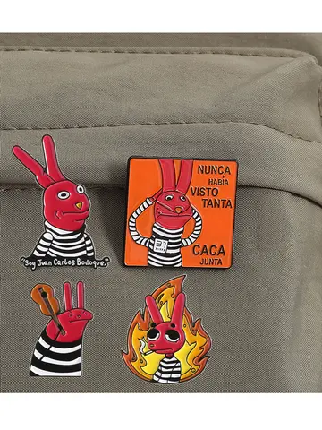 Humor Comedy Movies Character Enamel Pins Brooch Cartoon Red Eared Animals Badge Backpack Lapel Pin Accessories Gift for Friends