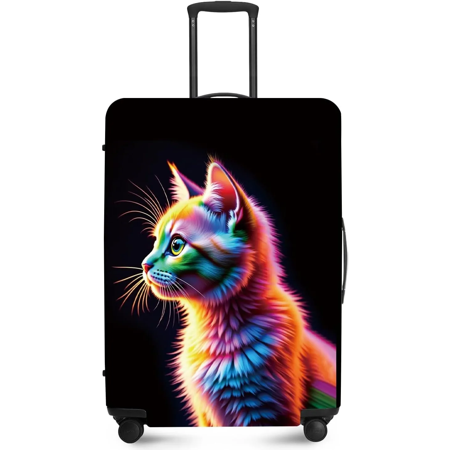

Colorful Cat Luggage Cover Suitcase Protector Suitcase Cover Anti-Scratch,Stretchable Bag Cover Washable Durable Polyester