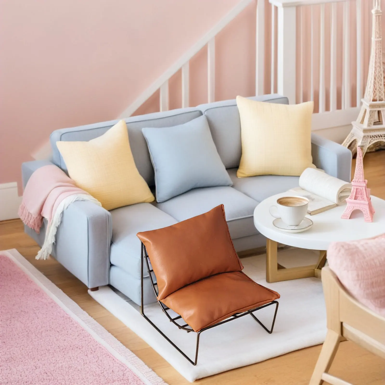 

Миниатюрный стул из сплава для декора кукольного домика, реалистичный аксессуар для миниатюрной мебели для детских игр и сюжетных ролевых игр