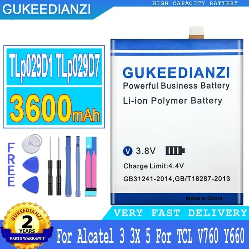 

3600mAh TLp029D1 TLp029D7 резервная фотобатарея для Alcatel 3 Alcatel3 3X 5 для TCL V760 Y660 мобильный телефон 5052Y 5086