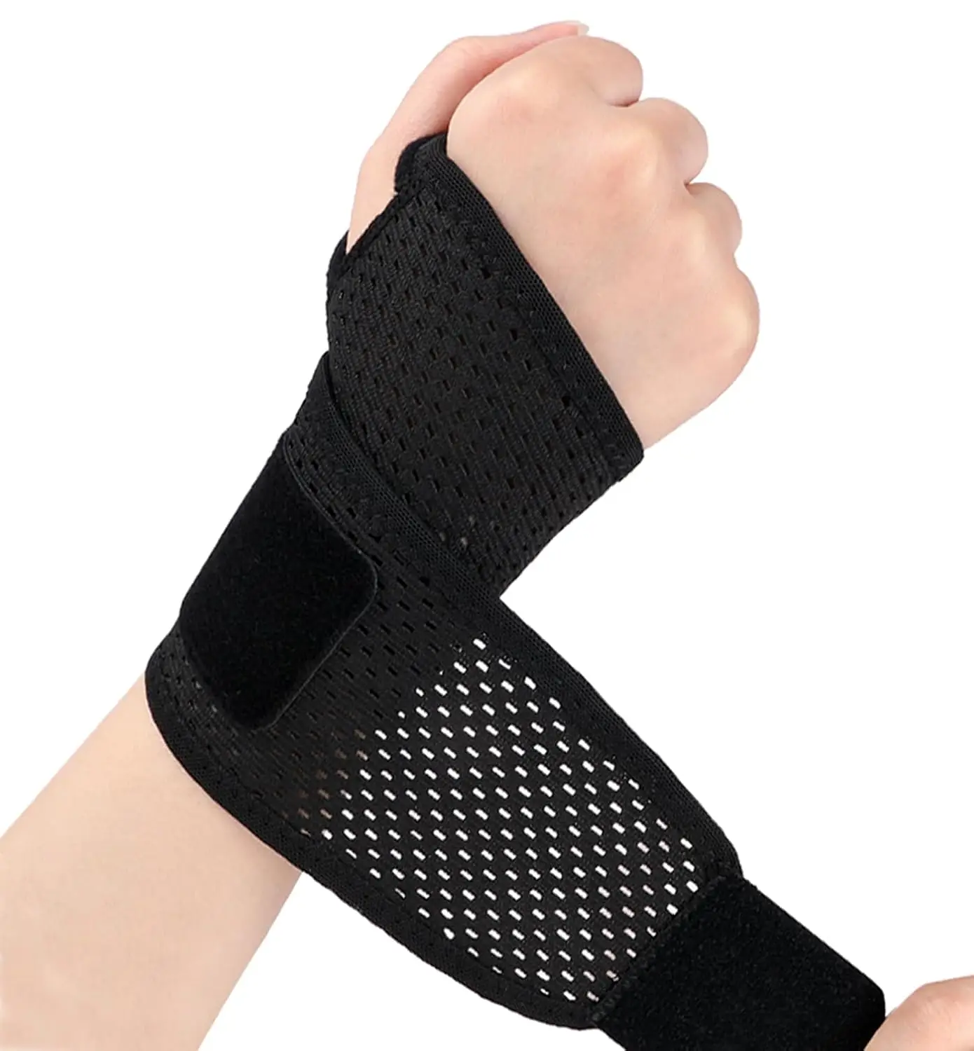 Breathable Wrist Brace, Thin Mesh Wrist Wraps Support for Tendonitis, Arthritis, Carpal Tunnel Pain Relief, Adjustable Wrist Com