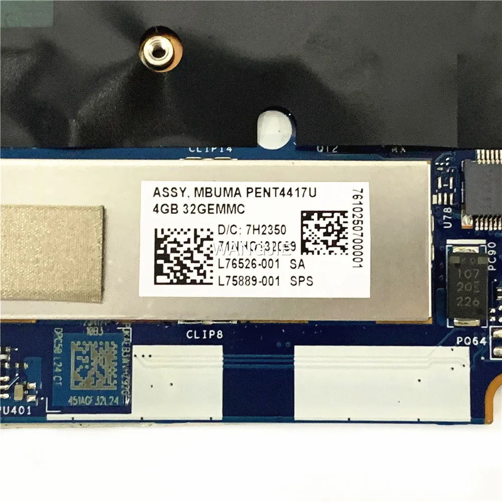 ل HP Chromebook 15-DE 15T-DE الكمبيوتر المحمول LA-H592P SRESH 4417U 4GBRAM 32G-eMMC L75889-001 اللوحة الأم للكمبيوتر المحمول 100% العمل