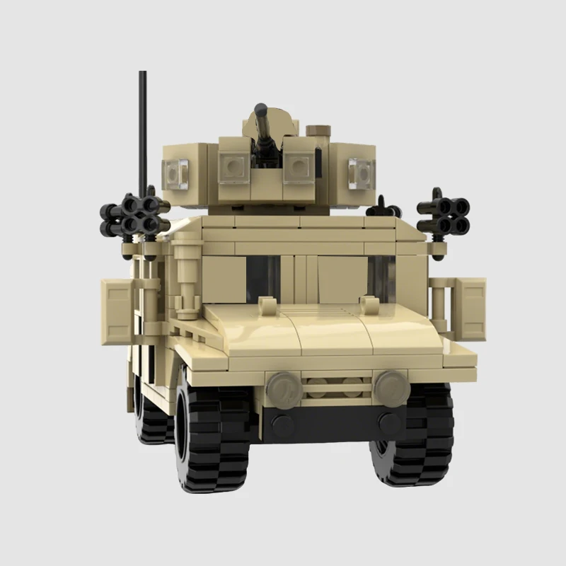 381 pièces de briques de construction modulaires pour véhicule blindé HMMWV M1114 MOC, briques simples, créatives, DIY, jouet pour garçon, cadeau d'anniversaire