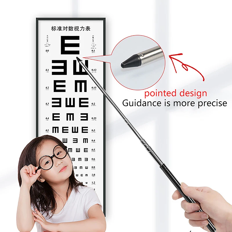 Classroom Presentation Pointer Stick, extensível retrátil para apresentador, Handheld Telescopic Teaching Tool, Vision Test Stick