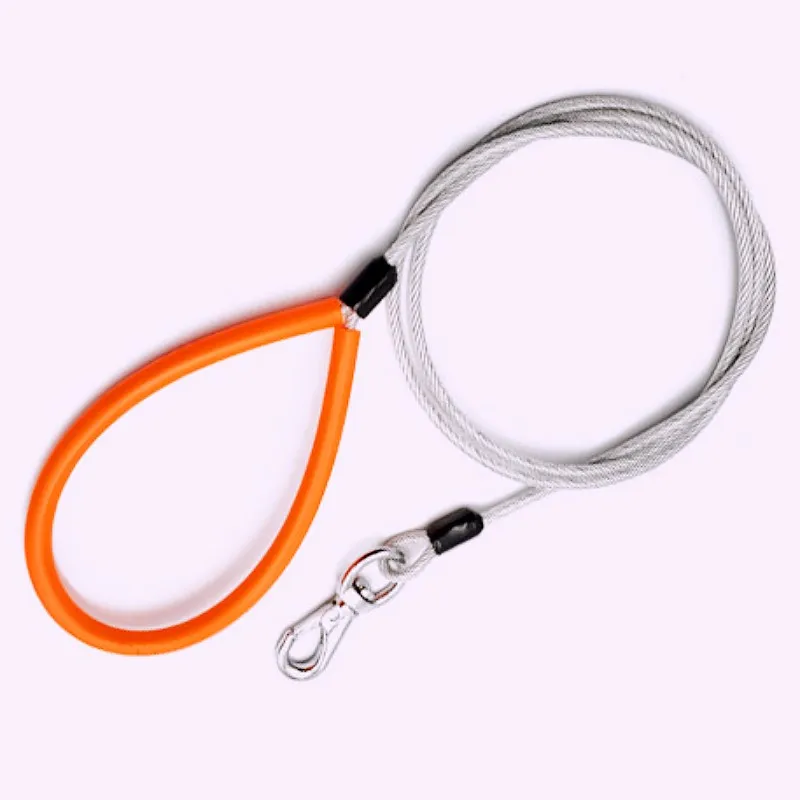 Dog Leash Steel Wire Dogs Chain Anti-Bite Leash for Dog Walking Traction Rope 2m Long Chew Proof Dogs Leashes Pet Accessories