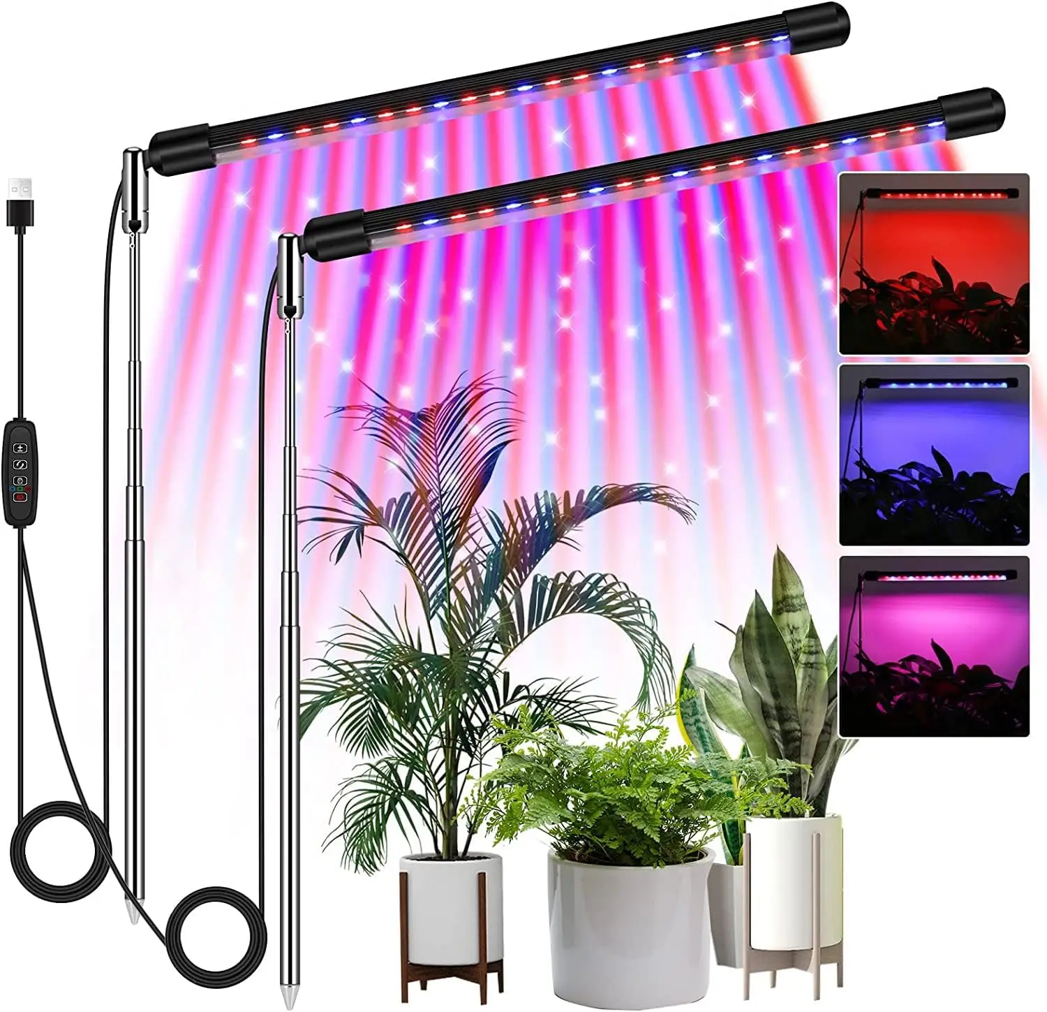 kebincpled usb tubo telescopico crescer lampada espectro completo 5v controle fitolamp lights casa interior flor mudas phyto light 01