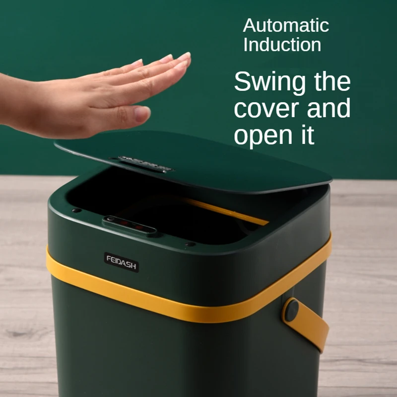 

10/13L Automatic Smart Sensor Trash Can Intelligent Induction Hand Strap Trash Can Bathroom Waterproof Toilet Bin