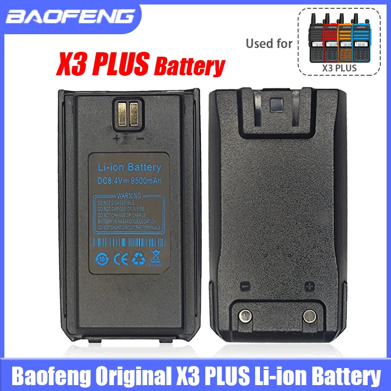 BAOFENG Walperforated Talkie Bery Plus batterie d'origine supplémentaire Eddie ion batterie pour BF-X3PLUS radios bidirectionnelles accessoires d'interphone