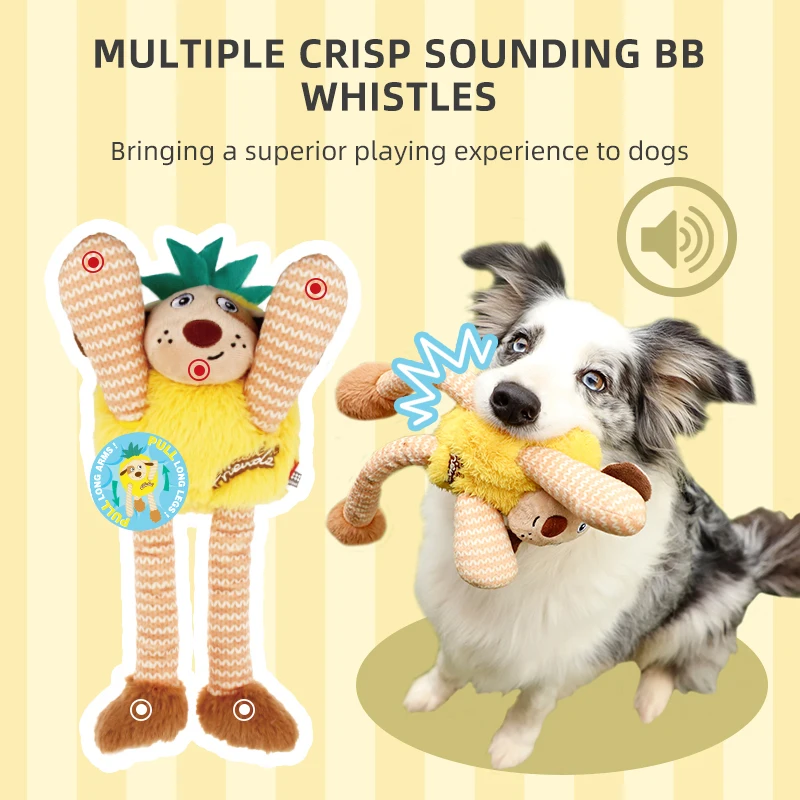 GiGwi Dog Toy Fruit Animal Series Outdoors Bite Resistance Emits Grinds Teeth Pet Toy Accessories Fleec Relaxing Pets Supplies