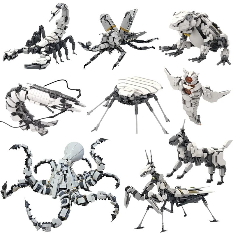 MOC Kreatives Mechanisches Tier-Set: Mantis, Frosch, Skorpion Kombinations-Bausteine DIY Puzzle Montage Spielzeug Geschenk Dekoration – Detail 3