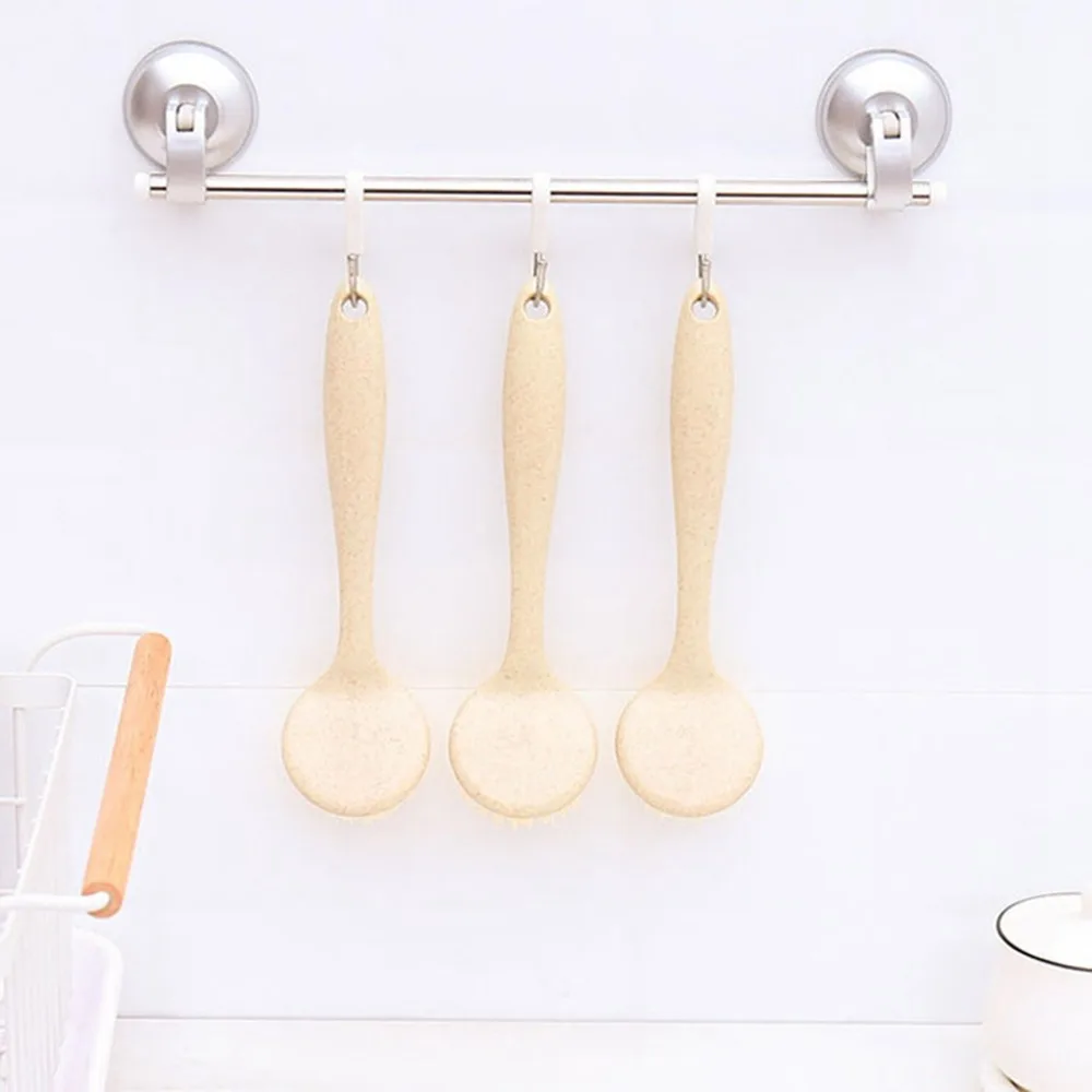 4pcs Practical Long Handle Pot Cleaning Brush Wheat Fiber Hanging Hole Kitchen Scrub Brush Sink Scrub Brush Home Kitchen
