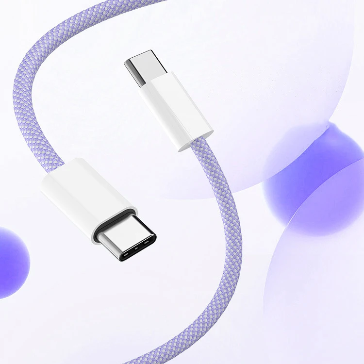 USB-C auf Typ C Farbkabel für PD 60 W Apple iPhone 15 Schnellladung für Samsung Huawei Xiaomi Typ C Webkabelzubehör