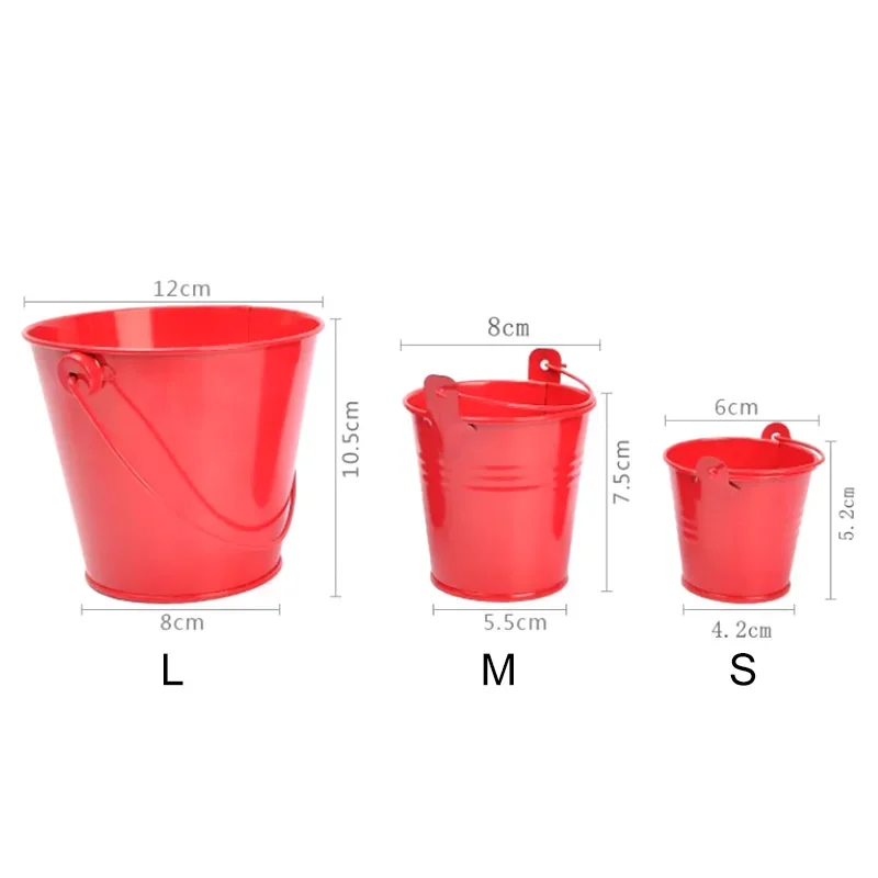 3 Size Mini Metal Bucket Wedding Decoration Candy Box Flower Pot Table Decor Birthday Party Decoration Kids Baby Shower Supplies