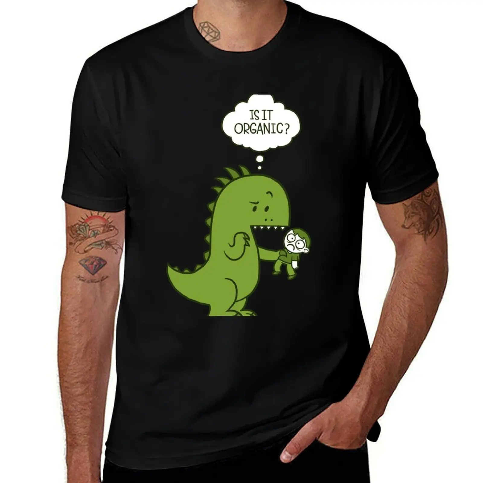 Organic Dinosaur T-Shirt Casual Simple Design Short Sleeve Shirt
