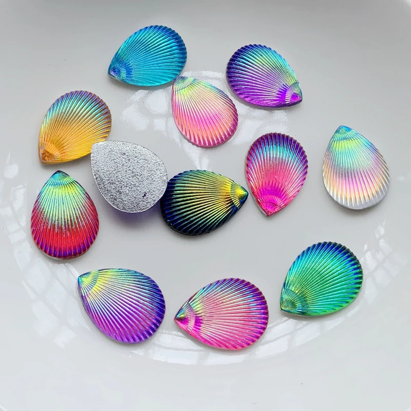 Shell Surface Heart/Drop/Round Resin Rhinestone DIY Jewelry Making Accessories Resin Craft Wedding Deco scrapbooking