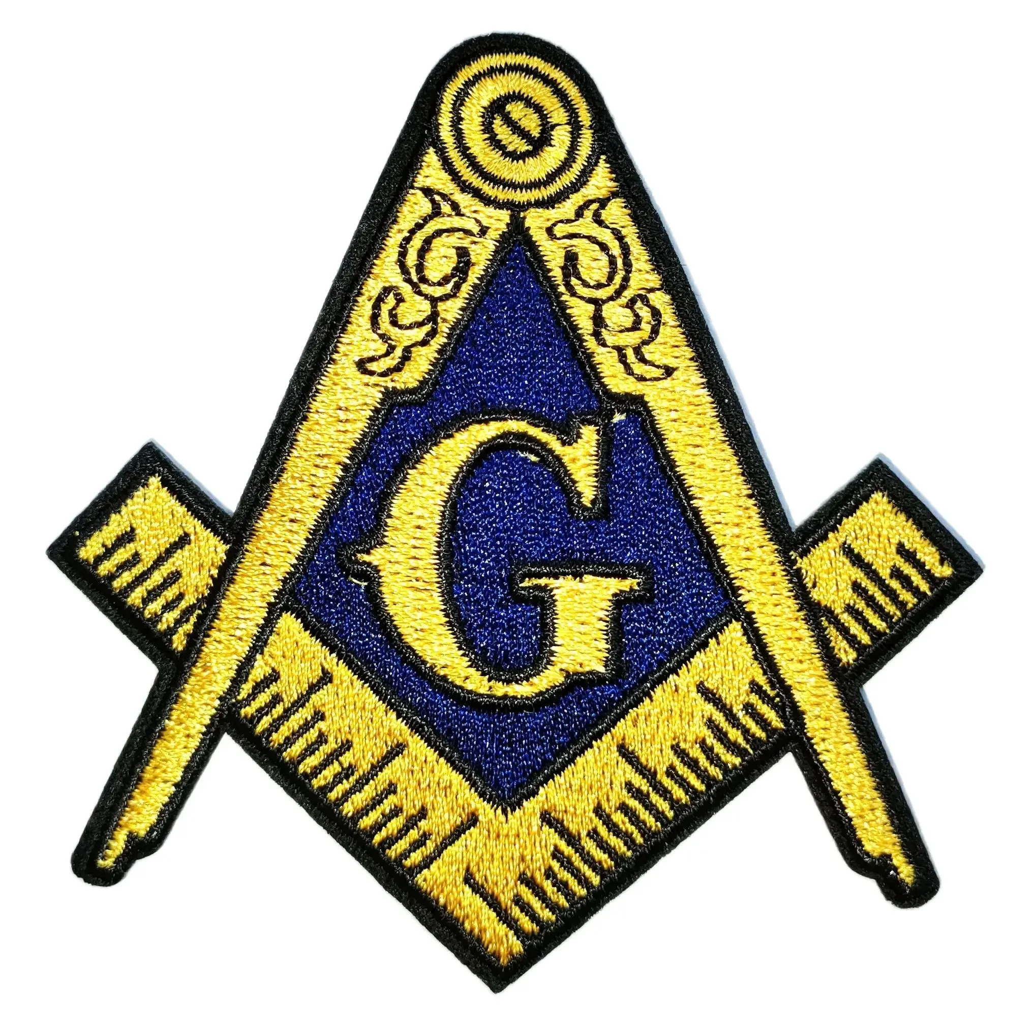 

1x MASONIC EMBROIDERED iron on PATCH Applique ~ FREEMASON SQUARE COMPASS MASON EMBLEM (≈ 8.5*7.5 cm)