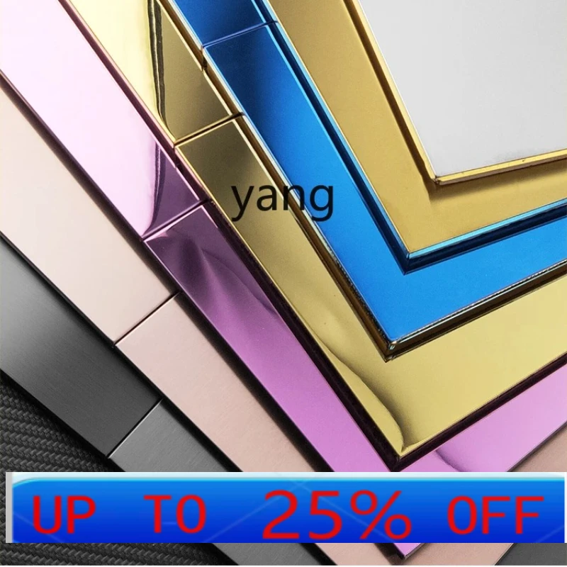 

LMM silver brushed metal mosaic tile stainless steel background wall living room wall sticker square brick