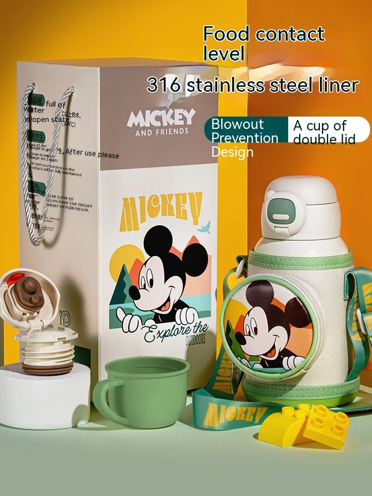 

New Disney Mickey Children's Insulation Cup Special Straw Cup for Boys and Girls in School Kindergarten Water Cup Food Grade 316