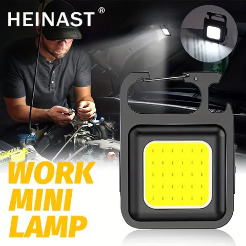 1-10PCS Portable Keychain Light Mini Multifunctional Camping Flashlight USB Rechargeable Work LED Bright COB Pocket Clip Lantern