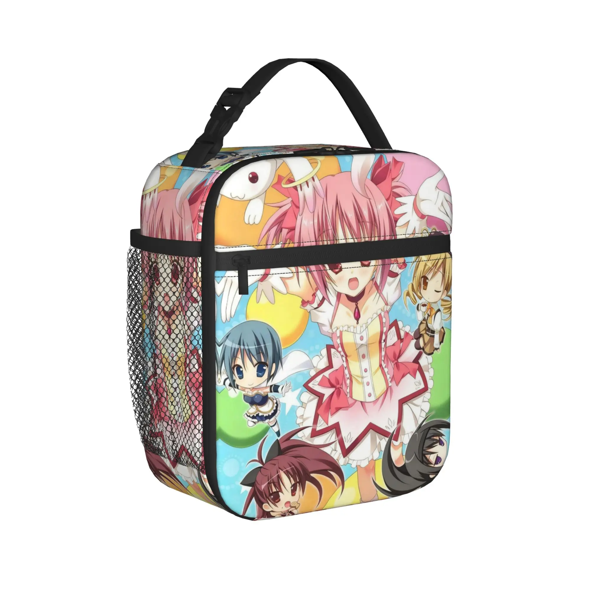 Puella Magi Madoka Magica Comic Insulated Lunch Bags Thermal Bag Reusable,Lunch Container  Portable Tote Lunch Box for Men Women