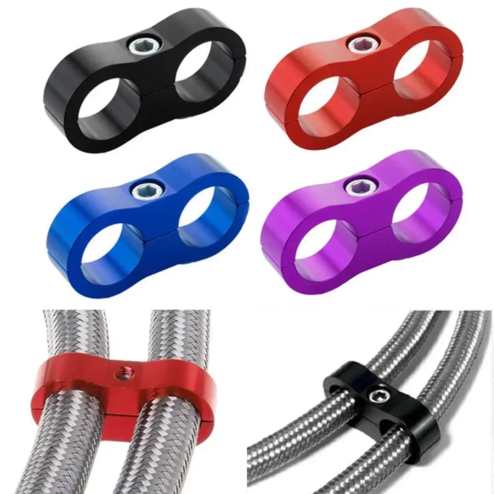 Universal Aluminum Anodized Line Separator Separator Divider Clamp Kit Braided Rubber Hose Line Clamp AN4 AN6 AN8 AN10 Auto Part