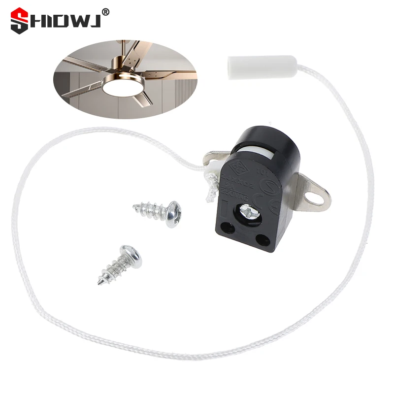 

1PCS 2A 250V Pull Cord Switch For Ceiling Lamp Wall Lamp Pull Wire Switchs Bedside Lamp Open Single Pull Control Rope Switch